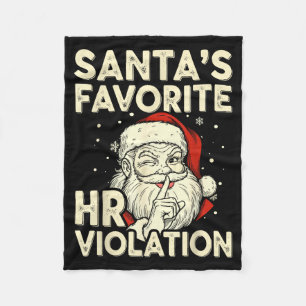 Vintage Sarcastic Retro Hr Violation Christmas Off Fleece Blanket