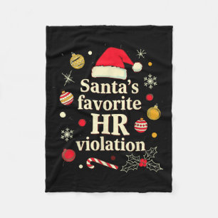 Vintage Sarcastic Retro Hr Violation Christmas Off Fleece Blanket