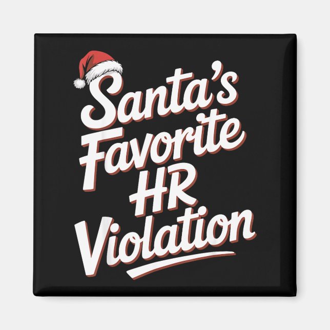 Vintage Sarcastic Retro Hr Violation Christmas Off Magnet (Front)