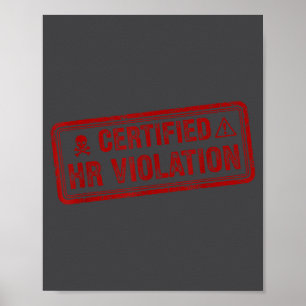 Vintage Sarcastic Retro Hr Violation Christmas Off Poster