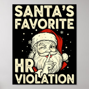 Vintage Sarcastic Retro Hr Violation Christmas Off Poster