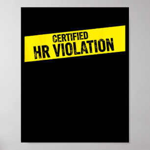 Vintage Sarcastic Retro Hr Violation Christmas Off Poster