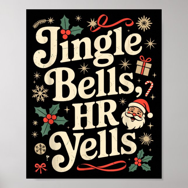 Vintage Sarcastic Retro Hr Violation Christmas Off Poster (Front)