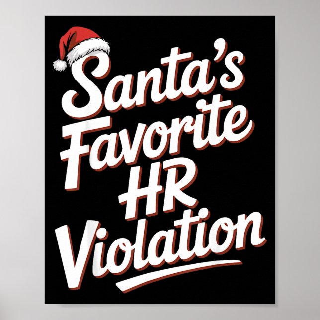 Vintage Sarcastic Retro Hr Violation Christmas Off Poster (Front)