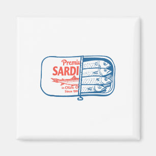 Vintage Sardines Fish Sardine Graphic For Men Wome Magnet