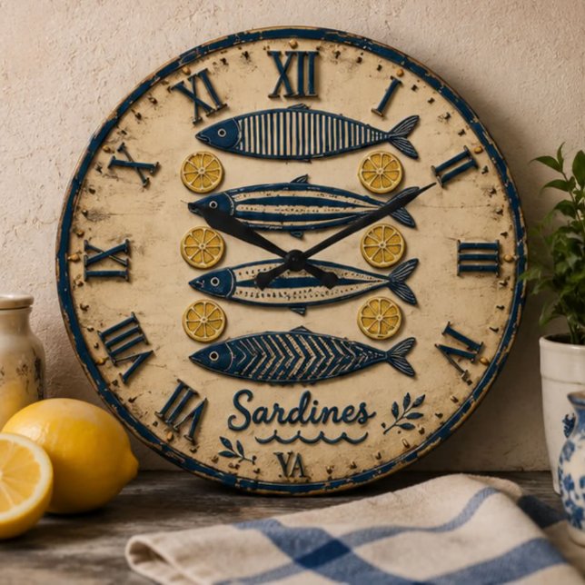 Vintage Sardines Large Clock (Creator Uploaded)