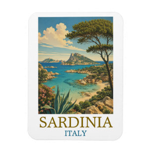 Vintage Sardinia Italy Mediterranean Island Travel Magnet