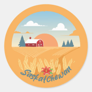 Vintage Saskatchewan Classic Round Sticker