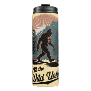 Vintage Sasquatch Forest Adventure Design  Thermal Tumbler