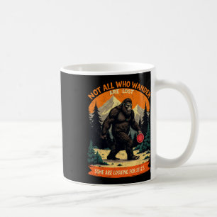 Vintage Sasquatch Not All Who Wander Are Lost Disc Coffee Mug