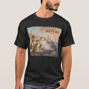 Vintage Sassi di Matera Italy Travel Watercolor T-Shirt