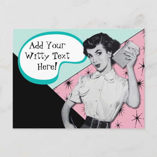 Vintage Sassy Secretary Postcard (Front)