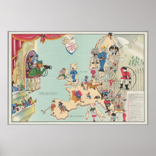 Vintage Satirical Map Poster (Front)