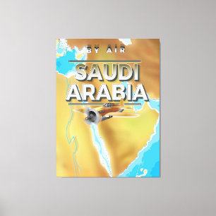 Vintage Saudi Arabia Travel Poster Canvas Print