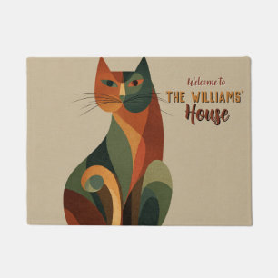 Vintage Savannah House Cat Mum Dad OutDoor Carpet Doormat