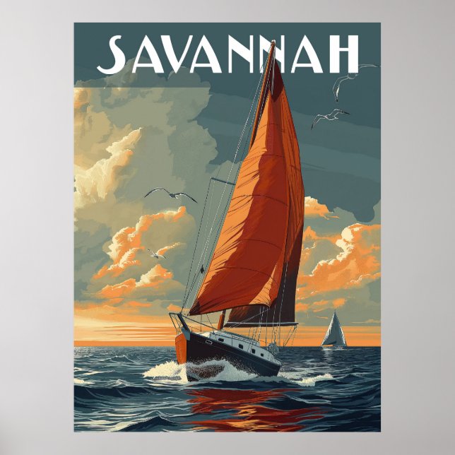 Vintage Savannah Travel Poster (Front)