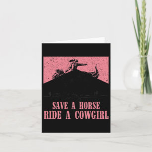Vintage Save A Horse Ride A Cowgirl6 Card