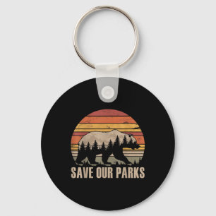Vintage Save Our National Parks Protect Retro Hiki Key Ring