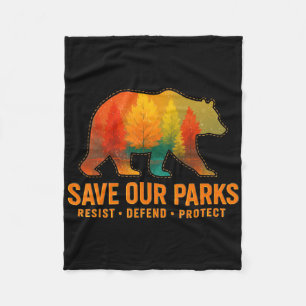 Vintage Save Our Parks Resist National Park Protec Fleece Blanket