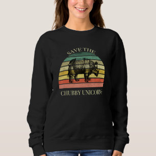 Vintage Save The Chubby Unicorn For Rhino Lover Sweatshirt