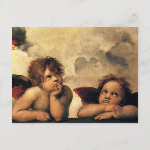 Vintage Save the Date! Angels by Raphael Announcement Postcard