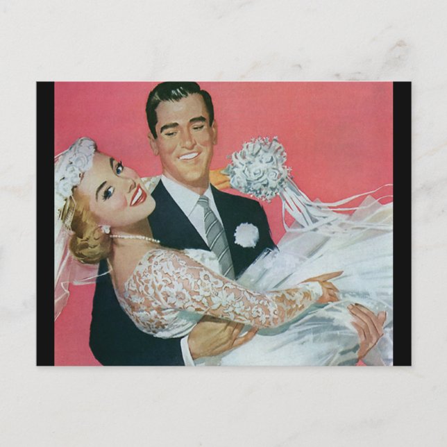 Vintage Save the Date! Announcement Postcard (Front)