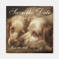 Vintage Save the Date! Cute Puppies in Love