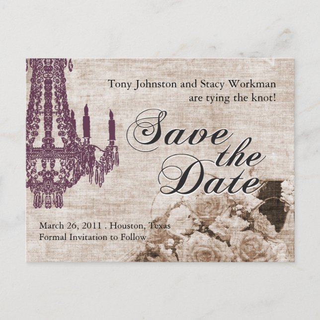 Vintage Save the Date Postcard (Front)