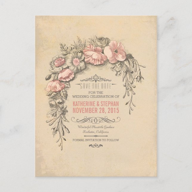 vintage save the date postcards (Front)