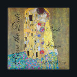 Vintage Save the Date! The Kiss by Gustav Klimt Magnet<br><div class="desc">Easy to customize wedding save the date magnet. The Kiss, Der Kuss (1907-1908) by Klimt is probably Gustav Klimt's most famous work. He began work on it in 1907 and it is the highpoint of his so-called 'Golden Period'. The Kiss is a vintage Victorian Era love and romance fine art...</div>