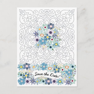 Vintage Save the Date Victorian Frame w/ Flowers Holiday Postcard