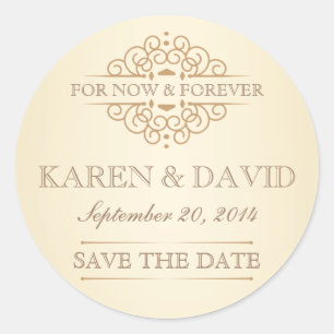 Vintage Save the Date Victorian Wedding Labels
