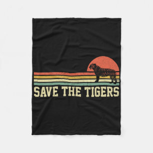 Vintage Save The Tigers T Shirt Gift Tigers Lovers Fleece Blanket