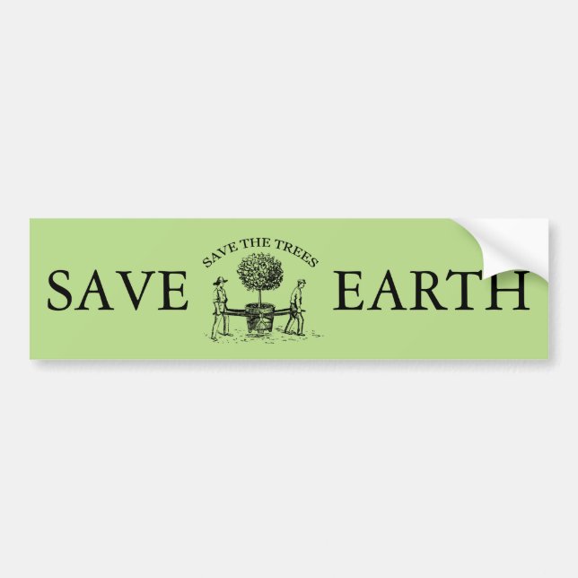 Vintage Save the Trees Bumper Sticker 1 (Front)