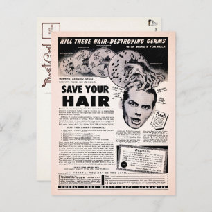 Vintage Save Your Hair Advertisement Postcard