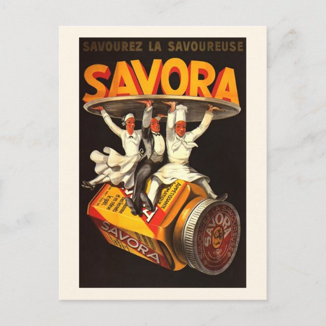 Vintage Savora Condiment Advertisment Postcard (Front)