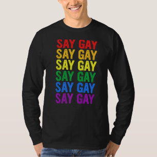 Vintage Say Gay We Say Gay Florida Lgbt Pride Mont T-Shirt