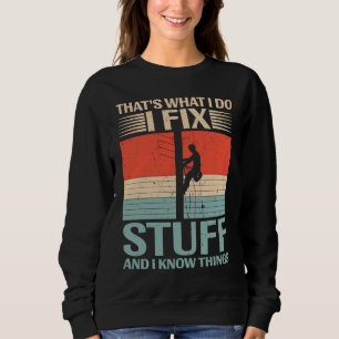 Vintage Saying Power Lineman Electric Cable Linew Sweatshirt