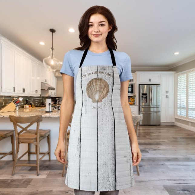 Vintage Scallop Shell Apron (Vintage Scallop Shell Personalized Apron)