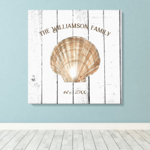 Vintage Scallop Shell Canvas Print