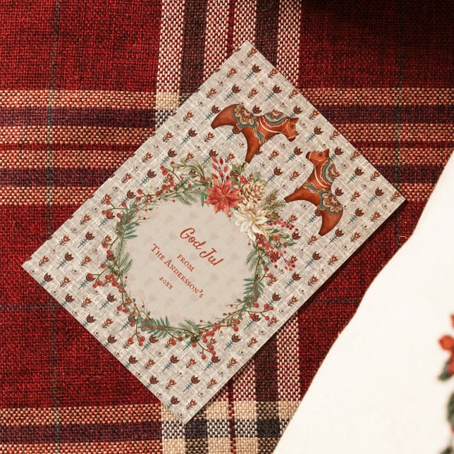 Vintage Scandinavia Folk Art Dalecarlia Christmas Holiday Postcard (Creator Uploaded)