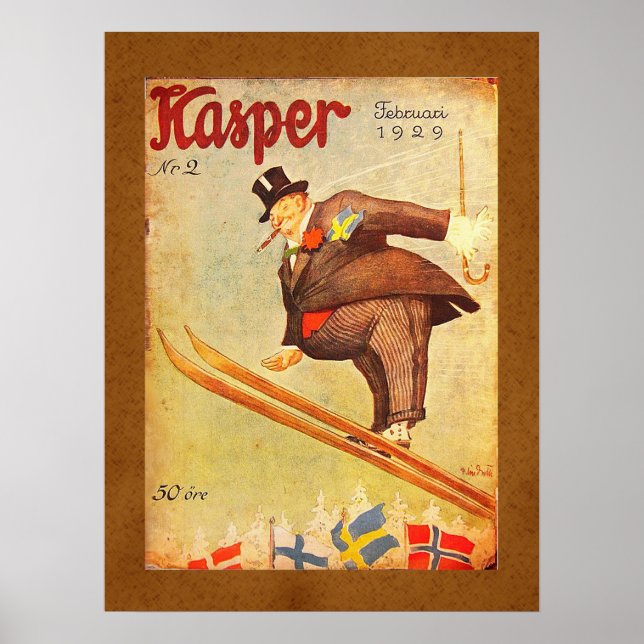 Vintage Scandinavian Cigar Ad Poster (Front)