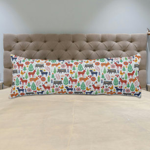 Vintage Scandinavian Folk Art Nordic Pattern Body Cushion