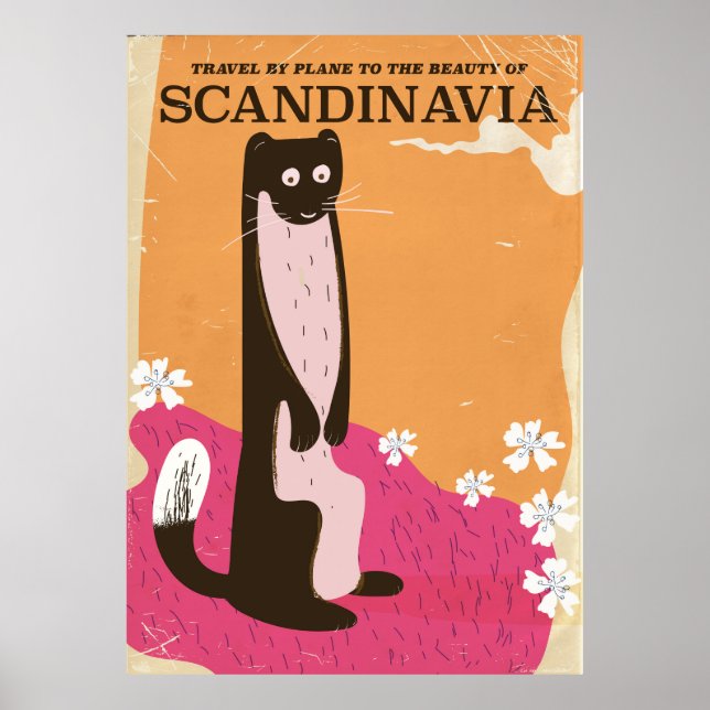 Vintage Scandinavian travel poster. Poster (Front)