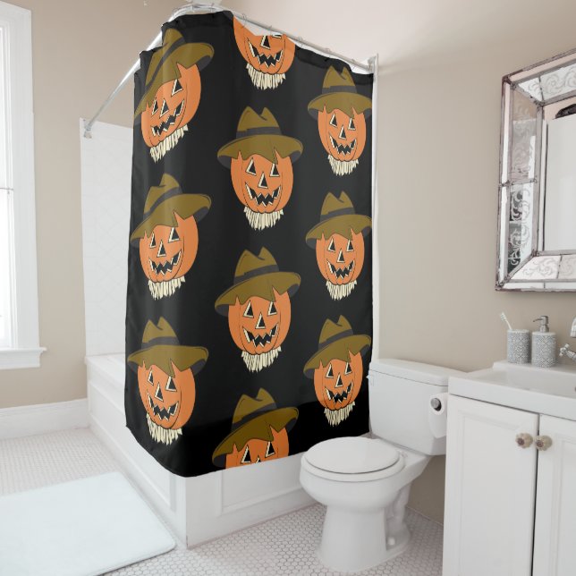 Vintage Scarcrow Shower Curtain (In Situ)