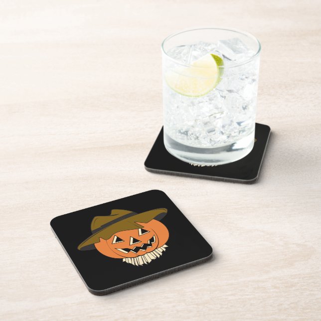 Vintage Scarecrow Beverage Coaster (Right Side)