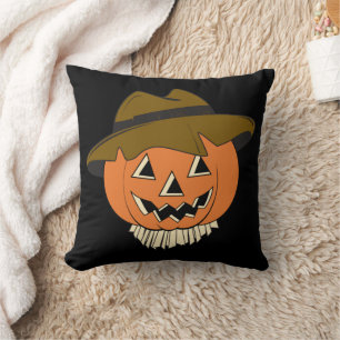 Vintage Scarecrow Throw Pillow