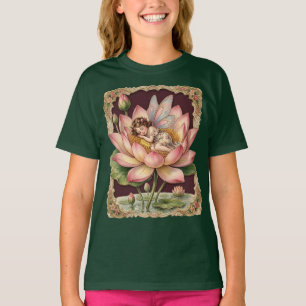 Vintage Scarp Picture - Fairy sleeping in Lotus 4 T-Shirt