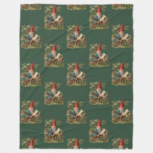 Vintage Scarp Picture - GARDEN GNOMES 20 Fleece Blanket