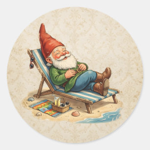 Vintage Scarp Picture - GARDEN GNOMES 26 Classic Round Sticker